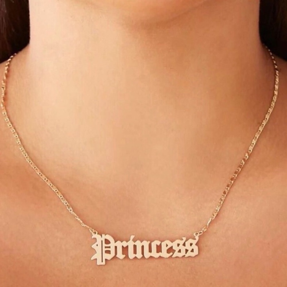 SALE princess silver old school English necklace